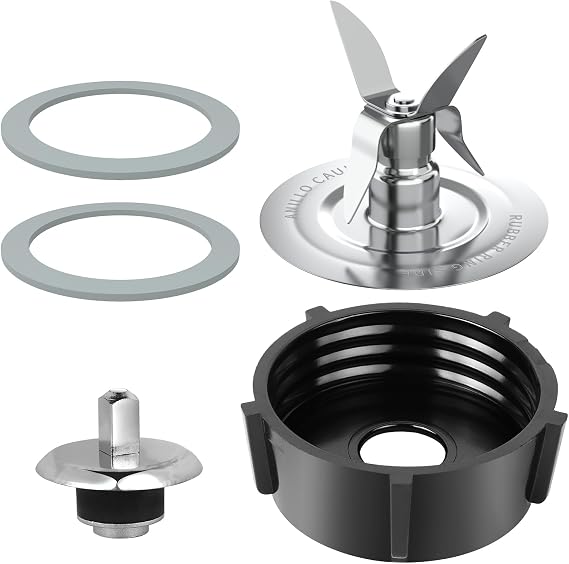 For Oster Blender Replacement Parts Blender Blade, Coupling Stud Slinger Pinwith Jar Base Cap and 2 Rubber O Ring Seal Gasket Accessory Replacement kit
