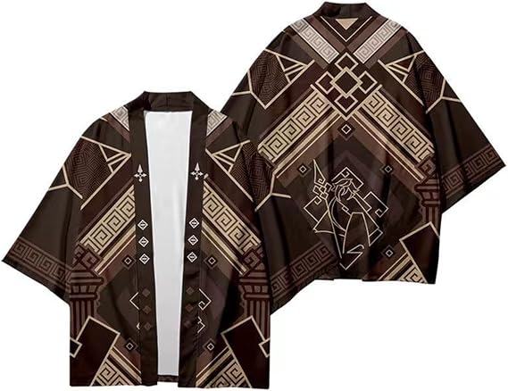 Genshin Impact Anime Figure Zhongli Cosplay Kimono Jacket Outfits Bathrobe Couple Outfit Halloween Costume