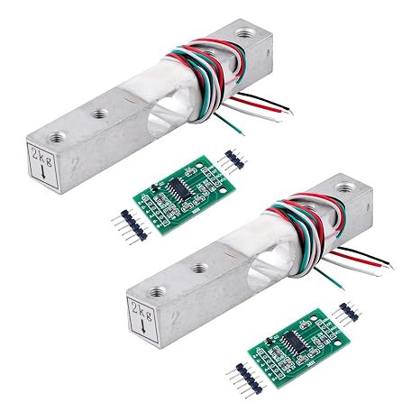 5kg Digital Load Cell Weight Sensor+HX711 AD Weighing Sensor Module for Arduino DIY Electronic Portable Kitchen Scale(2 Sets)