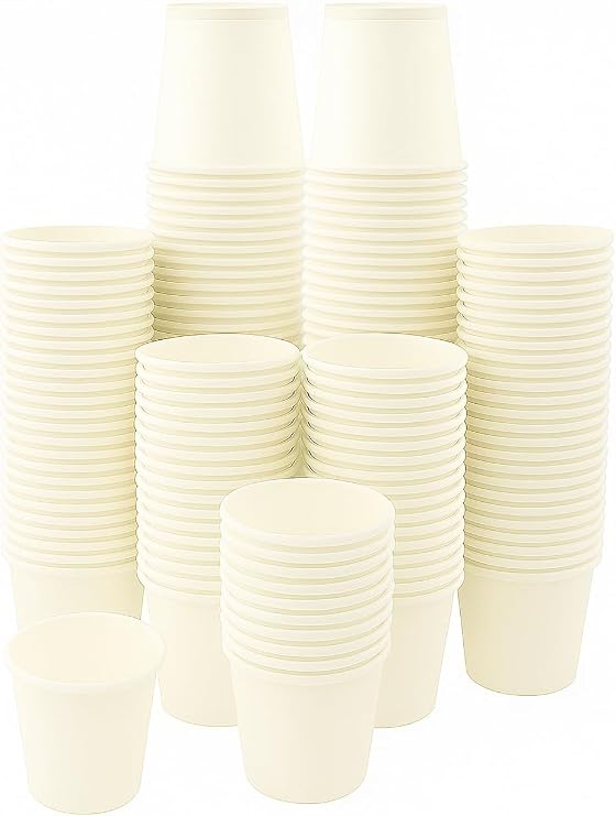 50 x Small 4oz Single Wall White Disposable Paper Cups for Hot & Cold Drinks | Perfect for Espresso, Samples, Tasting, Mouthwash & Kids Drinks | Eco-Friendly & Recyclable