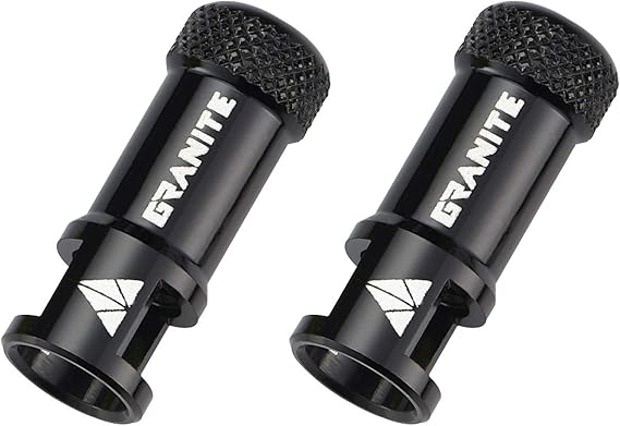 Granite Juicy Nipples Presta Valve Core Remover Caps (Black)