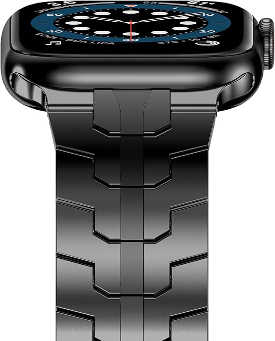 NewWays Stainless Steel Band Compatible with Apple Watch Ultra 3 2 1 49mm Series 11 10 46mm Series 9 8 7 45mm 44mm SE 6 5 4, Rugged iwatch Link Bracelet for men