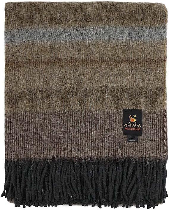 Alpaca Merino Wool Throw Blanket Cherokee Tribal Design Soft Warm 72" x 60"