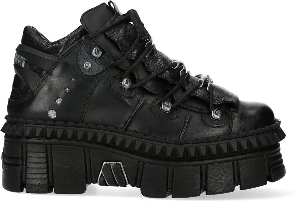 New Rock WALL106-S13 Womens Leather Platform Punk Boots