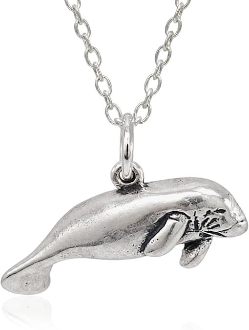 Manatee Sterling Silver Charm Necklace for Women