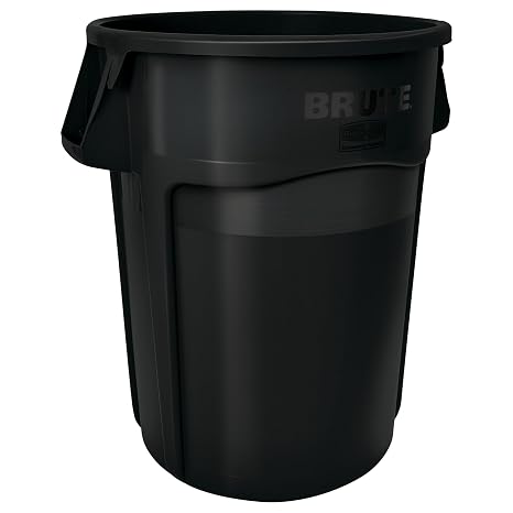 Rubbermaid Commercial Products Vented Brute Round Container 167 Litre Black FG264360BLA