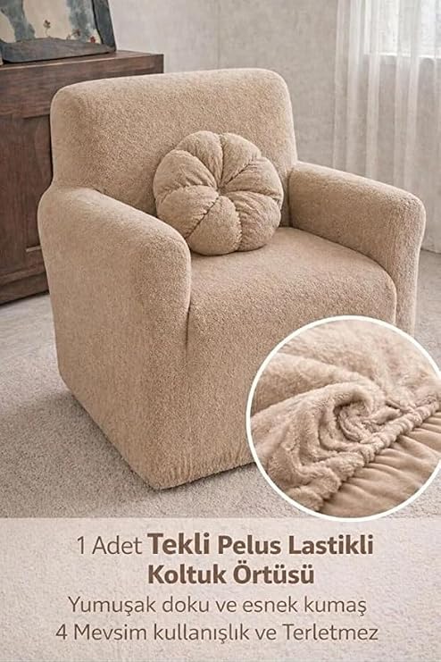 Tek Kişilik Pelüş Welsoft Kanepe Örtüsü | Lastikli Koltuk Örtüsü |çekyat Örtüsü| koltuk kılıfı
