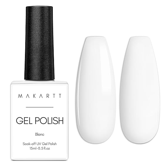 Makartt White Gel Nail Polish 15ml for Salon & Home Use