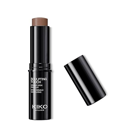 Kiko Milano Sculpting Touch Creamy Stick Contour Blendable, Long-Lasting Cream Contour Stick for Face, Buildable Coverage, Easy Application 202 Ebony 10g