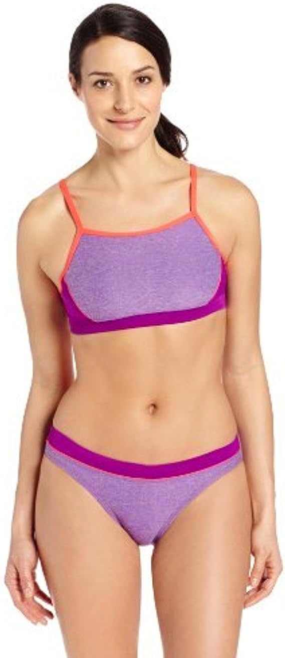 Speedo Women's Heathered Clipbacktwo Piece Swimsuit