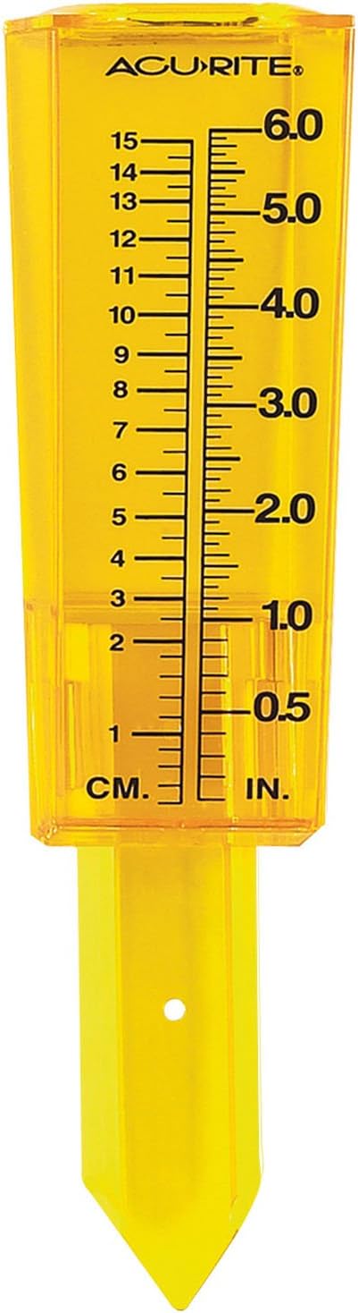 AcuRite 00840A1 Rain Gauge, Medium, Yellow