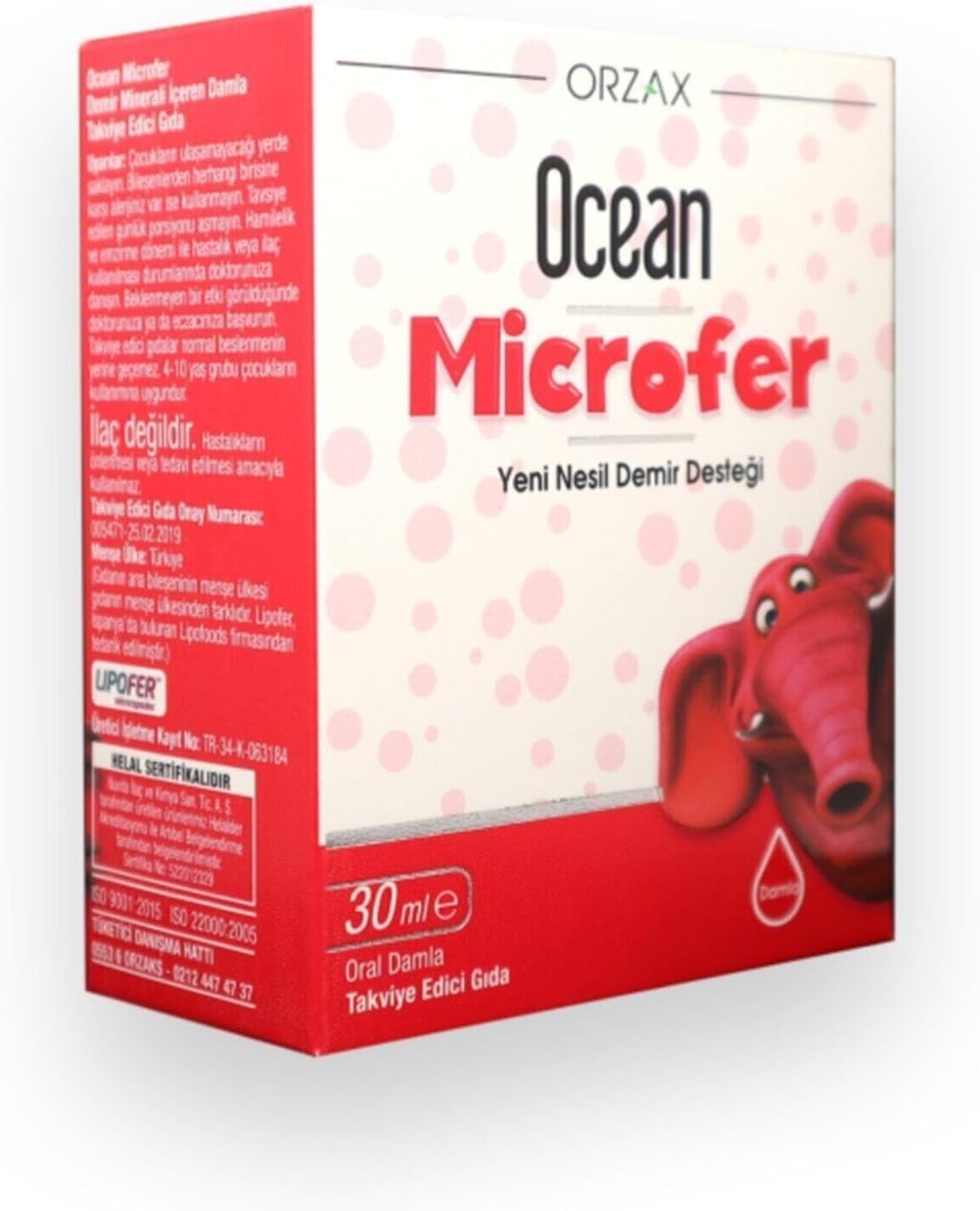 Orzax Ocean Microfer Oral Damla 30 ml, Yeni Nesil Demir Desteği