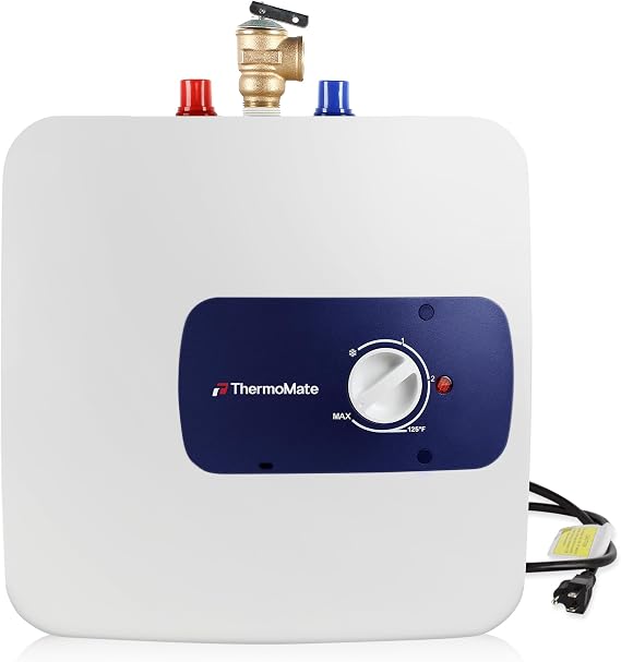ThermoMate Mini Tank Water Heater Electric, 6.5 Gallons Small Under Sink Water Heater for Point of Use Instant Hot Water 110V 120V, Wall or Floor Mounted, UL Listed ES700