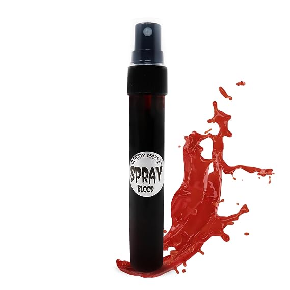 Fake Blood Makeup Spray - For Theater and Costume or Halloween Zombie, Vampire and Monster Dress Up - By Bloody Mary (Small - 1 oz)