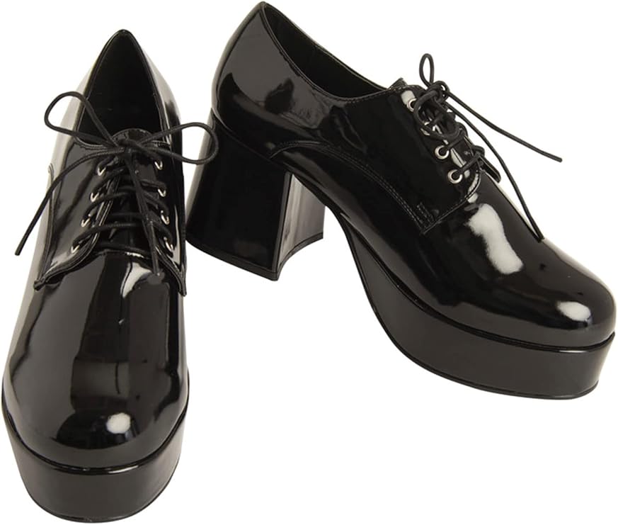 Mens Black Pimp Platform Shoes