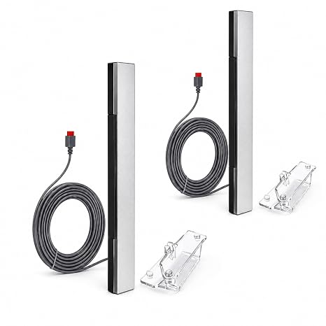 DSDFPFG Set of 2 Upgraded Motion Sensor Bar Compatible with Nintendo Wii/Wii U Console - Infrared Plug & Play USB Wired Sensor Bar with Adhesive Mount Stand