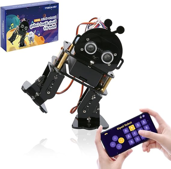 ACEBOTT Biped Robot Kit STEM Toys Science Kit for Kids, Bionic Bipedal Robotics Programmable Coding Crafts Set for Arduino ESP32, Birthday Gift for