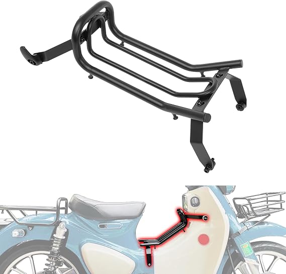 Motorcycle Luggage Rack Compatible with Honda Super Cub C125 2018-2025 (JA48/JA58/JA71) - Black Center Luggage Rack Accessories