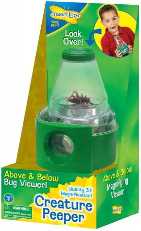 Insect Lore Bug Viewer And Case - Creature Peeper With 3x Magnified Views From Above And Below