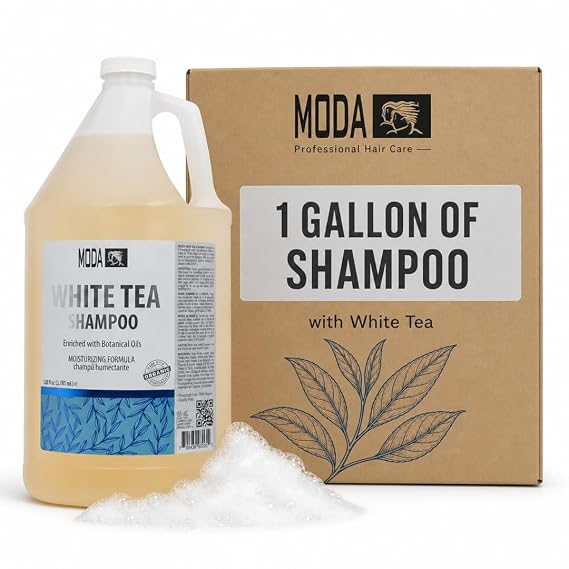 MODA Hotel & Salon Bulk Shampoo, Damage Control, 128 oz White Tea