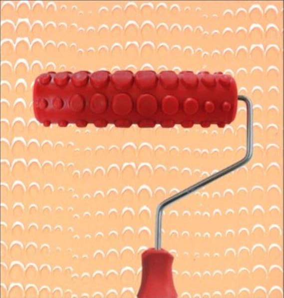 Greek Art 7" DIY Patterned Paint Roller Decorative Rubber Roller Decorative Art Roller Texture Roller with Plastic Handle - More Than 300 Patterns (Pattern Q6)