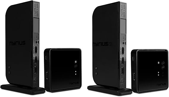 Nyrius Aries Home+ Wireless HDMI 2X Input Transmitter & Receiver for Streaming HD 1080p 3D Video and Digital Audio from Cable Box, Satellite, Bluray, DVD, PS4, PS3, Laptops, PC - 2 Pack