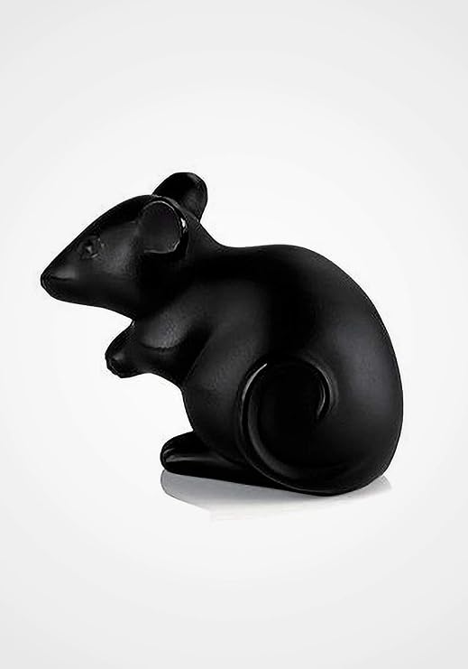 Lalique Crystal Black Mouse Sculpture