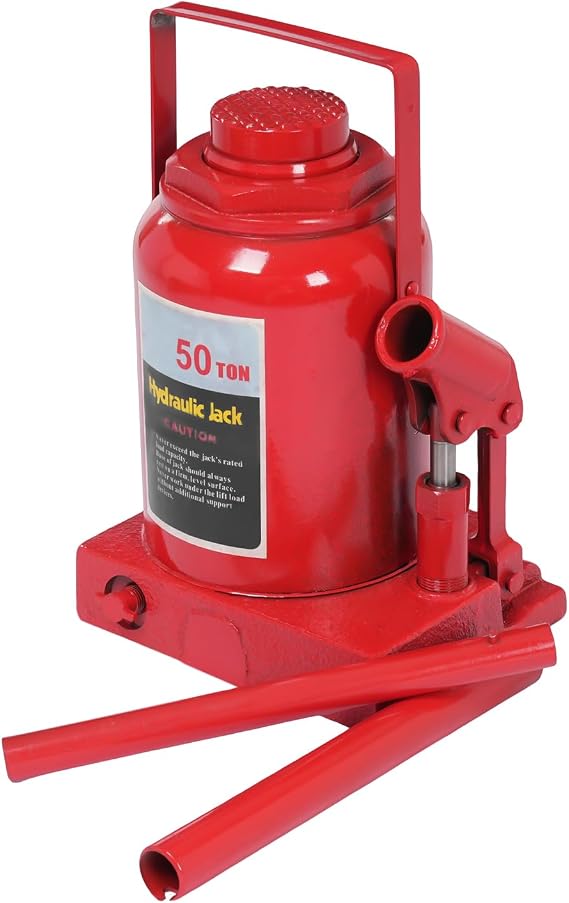 Hydraulic Bottle Jack, Hydraulic Stubby Low Profile Welded Bottle Jack, 30 Ton (66,138 lbs) Capacity, High/Low-Temperature Resistance Heavy Duty Hydraulic Air Jack for Cars, Red