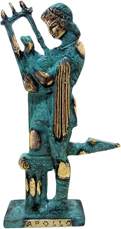 Iconsgr Ancient Greek Bronze Museum Statue Replica of Apollo Olympian Pantheon God of The Sun Music and Healing (202)