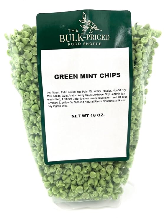 Mini Green Mint Baking Chips, 1 lb for Baking