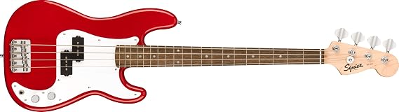 Fender Mini Precision Bass Guitar, Short Scale, 3/4 Size, Dakota Red