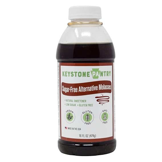 Sugar-Free Molasses Substitute 16oz, Low Sugar Syrup, Vegan Gluten-Free