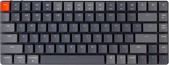 Keychron K3 75% Layout 84-Key Ultra-Slim Hot-Swappable Wireless Bluetooth Mechanical Keyboard with Low-Profile Keychron Optical Red Switch/White LED Backlight/USB Wired for Mac Windows-Version 2