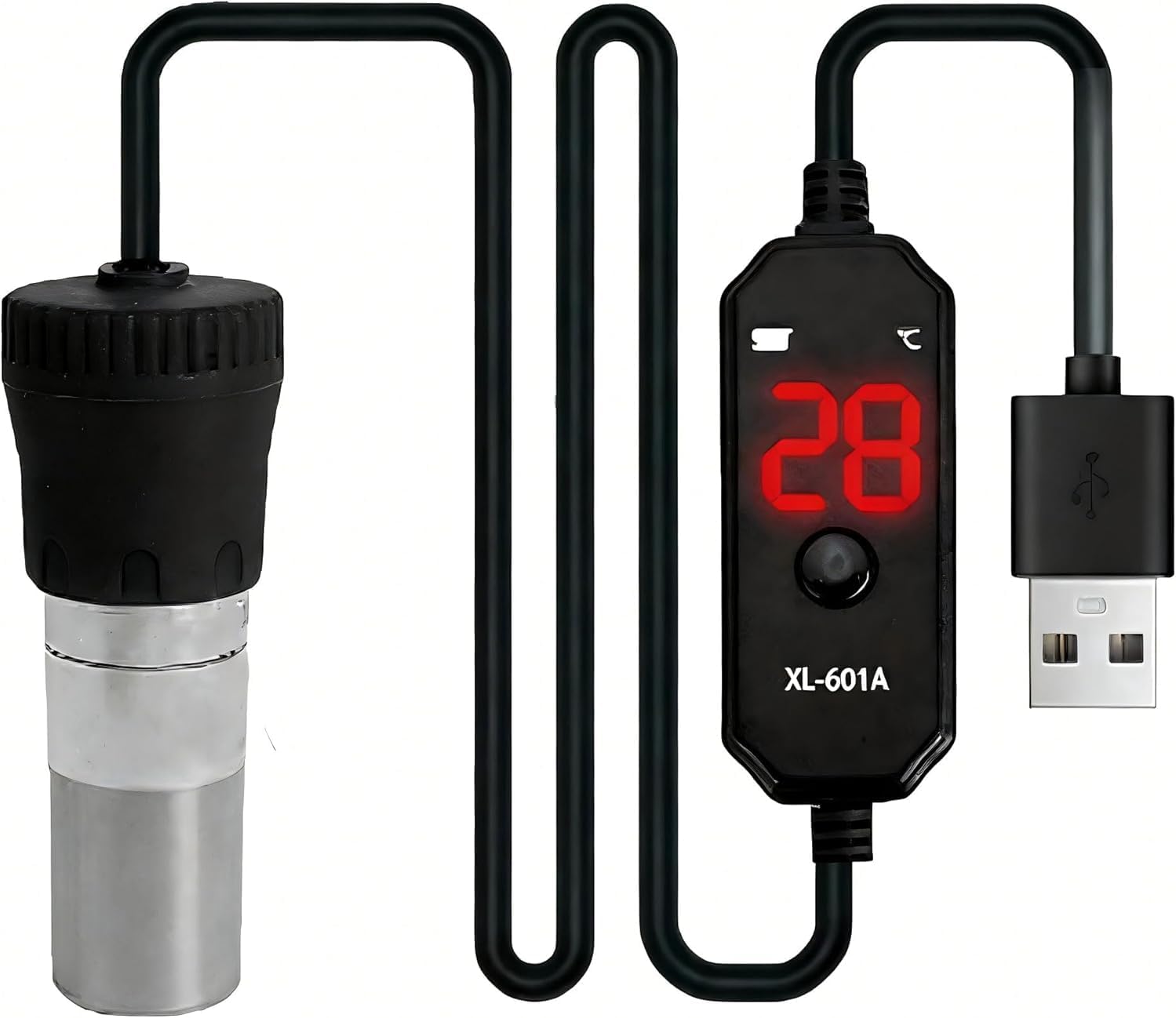 5W USB Aquarium Heater Stick, Aquarium Heater with Robust Safety Design,15-34°C, Automatic Temperature Control, Aquarium Heater, designed for small aquariums for saltwater and freshwater aquariums