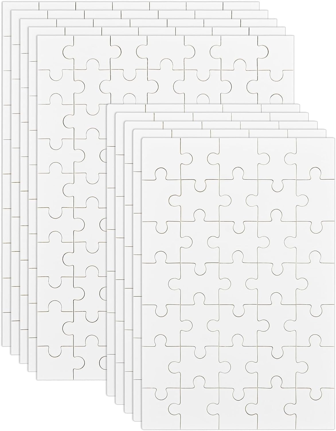 Bekecidi 10 Sheets Sublimation Puzzle Blank Jigsaw Puzzles DIY Puzzle Paintable Puzzle Writable Puzzle Adult Jigsaw Puzzle for Heat Press Thermal Transfer Printing Your Own Puzzles Crafts, 2 Size