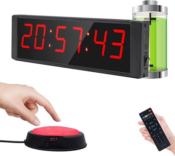 Large Stopwatch with Start/Stop Button, LED Digital Timer with Remote, Countdown Clock with Buzzer, Gym Clock for Home Gym, Interval Timer for Workout