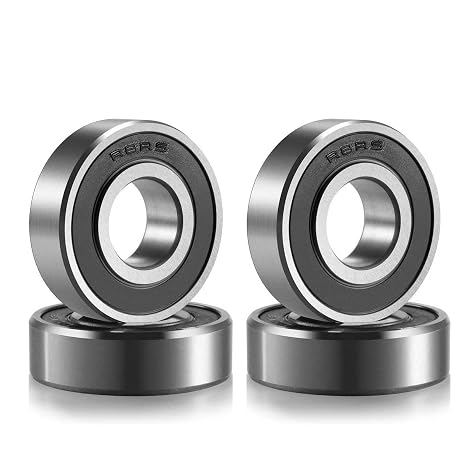 R8-2RS Bearing 1/2x1-1/8x5/16, Rubber Sealed Steel 4-Pack