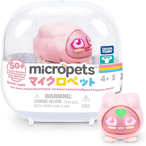 Bunny - Interactive Electronic Digital Pet Robot | 5 Levels of Pet Play, 50+Lights, Sounds, Reactions & Movement, Cute Kawaii Collectible Toy for Girls & Boys Ages 4+