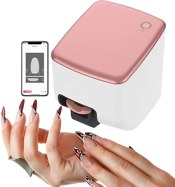 3d Smart Nail Printer | Mini Digital Mobile Nail Art Printer Machine | Portable Nail Painting Machine Support Wifi/Diy/Usb(4800dpi High-Definition) | 10s Painting For Girls' Home Nails