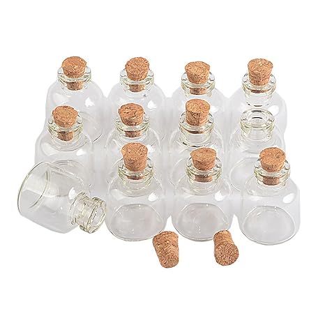 12 pcs 4ml Mini Transparent Glass Cork Bottles Glass Vials Jars Empty Storage Wishing Bottles Decorative Diy Wholesale (12, 4ml)