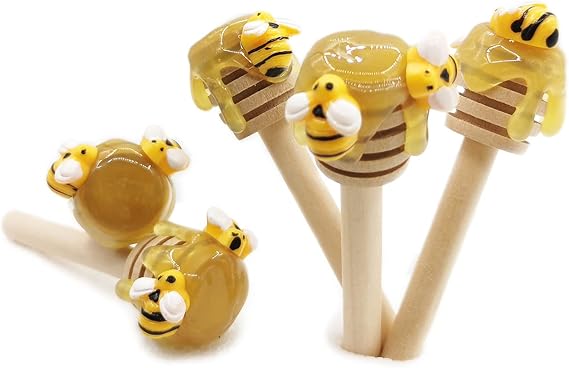 Honey Dipper with Faux Honey Bee Tiered Tray Display, 5 PCS