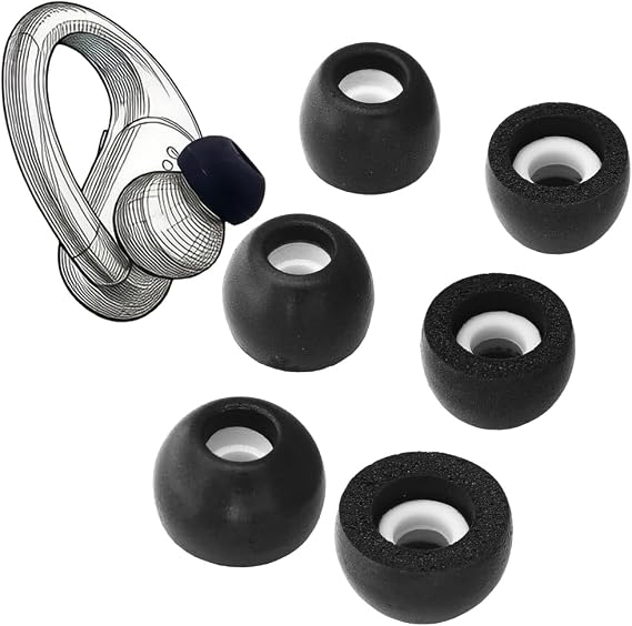 Replacement Memory Foam Eartips for JBL Endurance Earbuds,Black