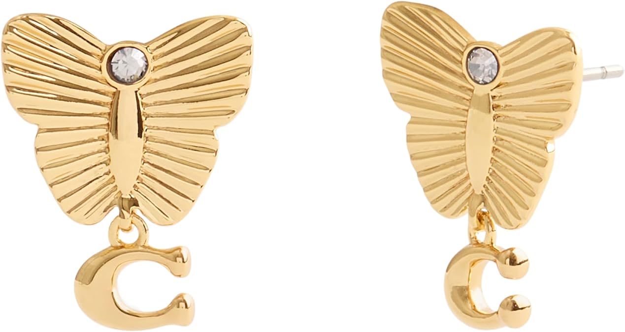 COACH Women's Signature Heritage Butterfly Earrings
