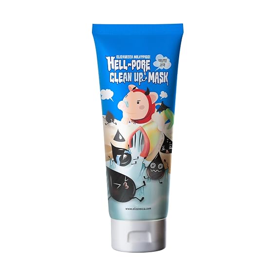 Elizavecca Milky Piggy Hell Pore Clean Up Mask 100ml/3.38 fl.oz. - Peel Off Mask, Charcoal Pore Strips, Pore Cleansing, Removes Dead Skin Cells, Removes Skin wastes, Pore Contraction