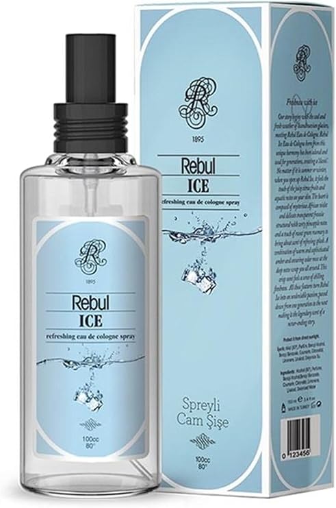 Rebul Ice Sprey Kolonya, 100 ml, Cam Şişe, 80°