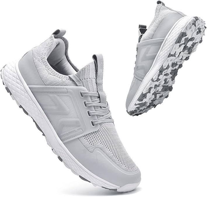 Men's Golf Shoes Professional Breathable Lace Up with Arch Support Golf Shoes Waterproof Casual Anti Slip Spikeless Golf Footwears
