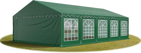 TOOLPORT Party Tent Marquee 5 x 10 m Garden Pavilion Tent PVC Tarp 700 N in Dark Green Waterproof