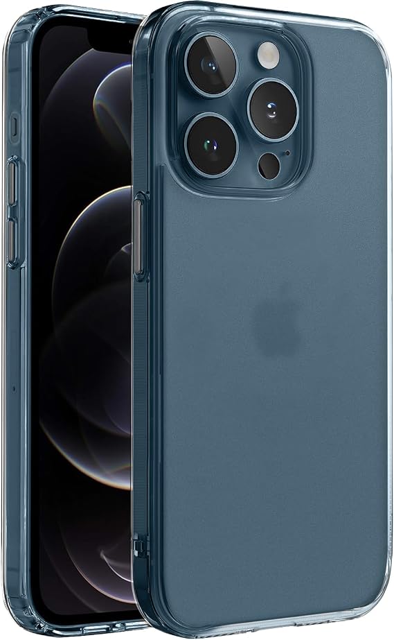Minesk iphone 12 Pro Max ile Uyumlu SuperMatt Serisi Arkası Parmak izi Tutmayan Sert Mat Polikarbonat Kenarları Tpu Silikon Metal Tuşlu Premium Şeffaf Kılıf Kapak (Klasik, 12 Pro Max)