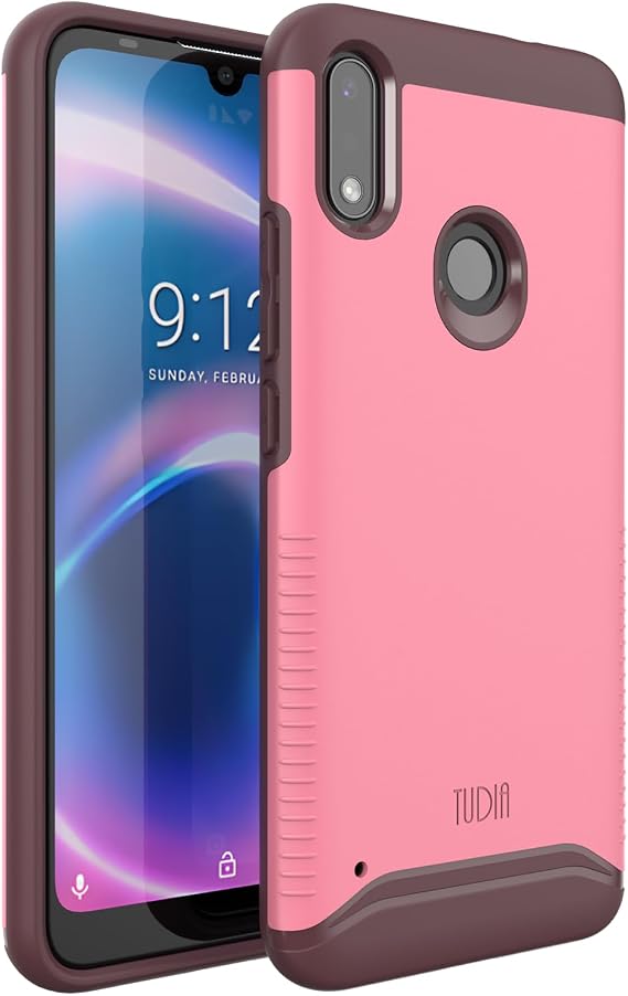TUDIA Merge [Military Grade] Designed for NUU Mobile X6 Plus Case 6.1" inch - [Drop Tested] Shockproof Rugged Slim Dual Layer Heavy Duty Protective Phone Cases - Smokey Pink