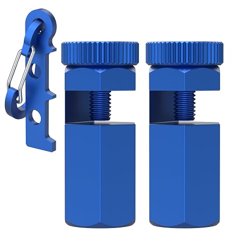 Tall Stair Gauges for Framing Square with Holder and Carabiner, Framing Jig for Speed Square, Circular Saw Guide for Framing Square Support, Aluminum, Anodized, 4.7x2.1cm/1.85x0.83 inch